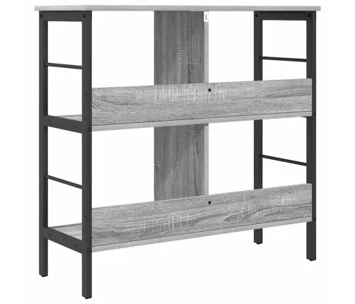 Grāmatu Plaukts Pelēks Sonoma 82 X 32 X 79 Cm Inženierijas Koks Vidaxl