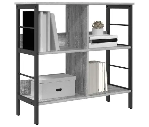 Grāmatu Plaukts Pelēks Sonoma 82 X 32 X 79 Cm Inženierijas Koks Vidaxl