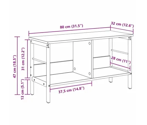 Grāmatu Plaukts Vecs Koks 82 X 32 X 47 Cm Inženierijas Koks Vidaxl