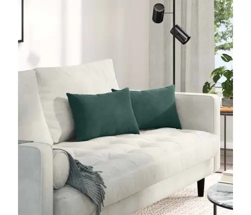 Dīvāna Spilveni 2 Pcs Tumši Zaļa 50 X 30 Cm Korduroja Audums Vidaxl