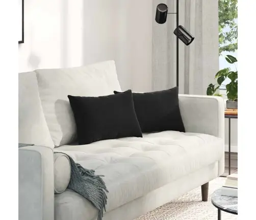 Dīvāna Spilveni 2 Pcs Melna 50 X 30 Cm Korduroja Audums Vidaxl