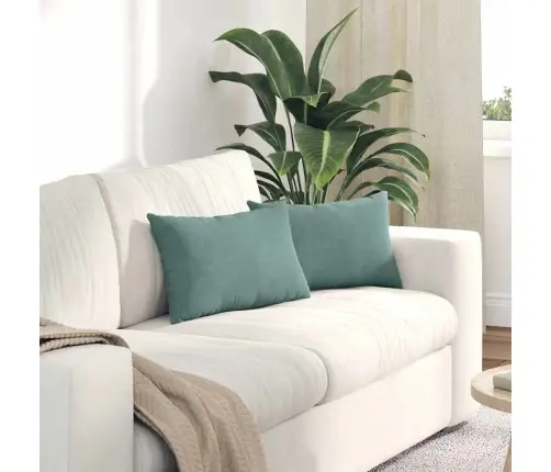 Sofa Pagalvės 2 Pcs Jūrinė Žalia 50 X 30 Cm Kordūrinis Audinys
