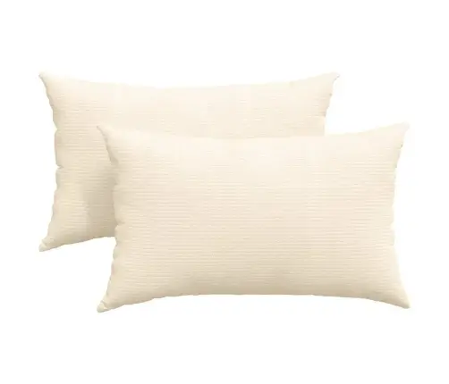 Dīvāna Spilveni 2 Pcs Krēmkrāsa 50 X 30 Cm Korduroja Audums Vidaxl