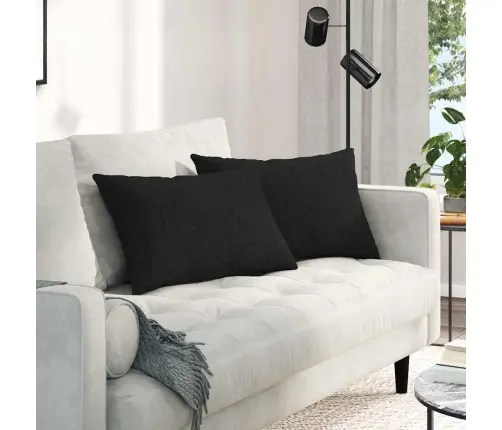 Diivanipadjad 2 Pcs Must 60 X 40 Cm Kangas