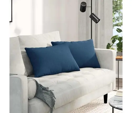Sofa Pagalvės 2 Pcs Mėlyna 60 X 40 Cm Audinys