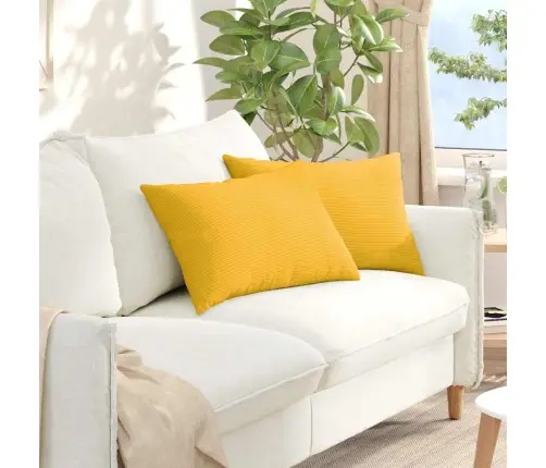 Diivanipadjad 2 Pcs Helekollane 60 X 40 Cm Korter Kangas