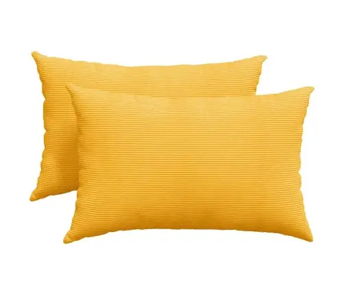 Diivanipadjad 2 Pcs Helekollane 60 X 40 Cm Korter Kangas