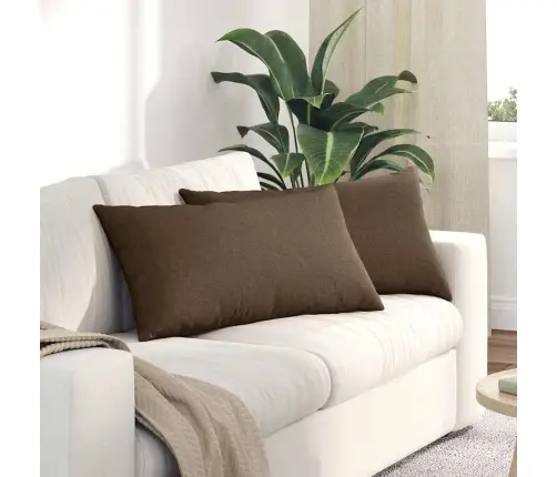 Sofa Pagalvės 2 Pcs Ruda 80 X 40 Cm Audinys
