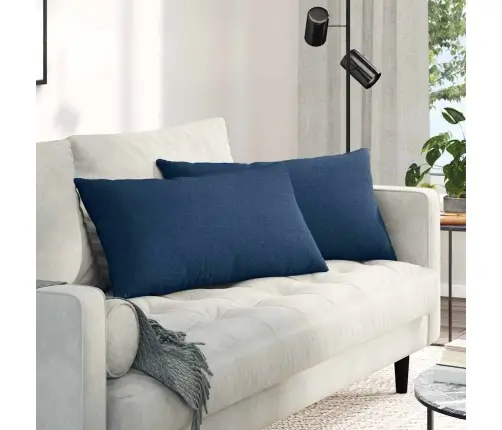 Diivanipadjad 2 Pcs Sinine 80 X 40 Cm Kangas