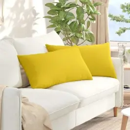 Sofa Pagalvės 2 Pcs Šviesi Geltona 80 X 40 Cm Audinys