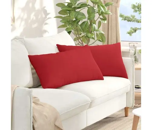 Sofa Pagalvės 2 Pcs Raudona 80 X 40 Cm Audinys
