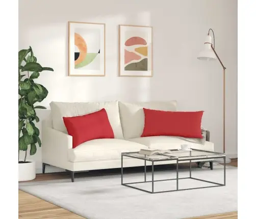 Sofa Pagalvės 2 Pcs Raudona 80 X 40 Cm Audinys