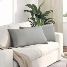 Dīvāna Spilveni 2 Pcs Gaiši Pelēks 80 X 40 Cm Audums Vidaxl