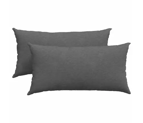 Dīvāna Spilveni 2 Pcs Tumši Pelēks 80 X 40 Cm Korduroja Audums Vidaxl