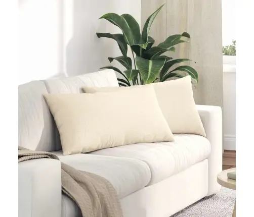 Diivanipadjad 2 Pcs Cream 80 X 40 Cm Korter Kangas