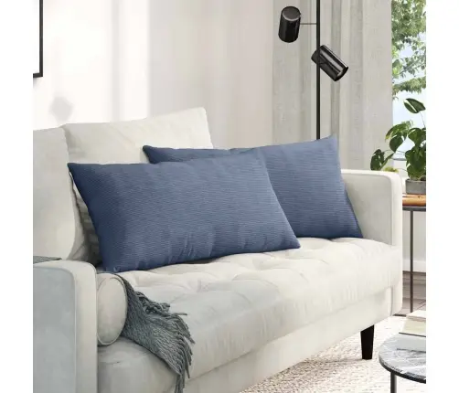 Dīvāna Spilveni 2 Pcs Zila 80 X 40 Cm Korduroja Audums Vidaxl