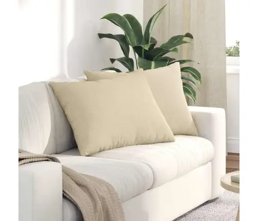 Sofa Pagalvės 2 Pcs Kreminė 70 X 50 Cm Audinys