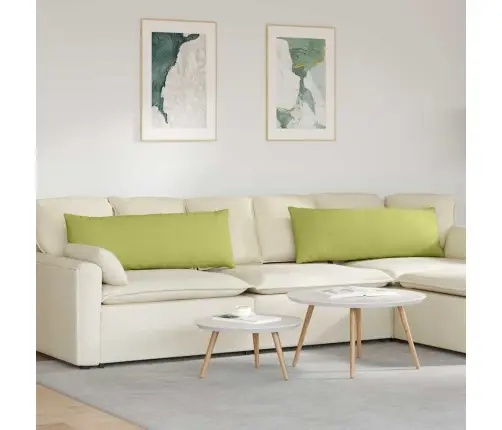 Sofa Pagalvės 2 Pcs Šviesiai Žalia 120 X 40 Cm Audinys