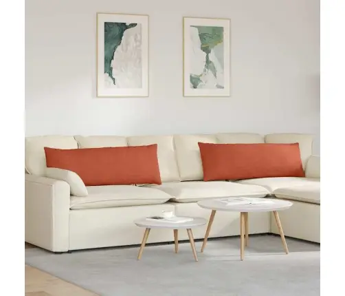 Dīvāna Spilveni 2 Pcs Sarkans Oranžs 120 X 40 Cm Vidaxl