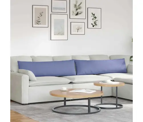 Sofa Pagalvės 2 Pcs Džinsinės Mėlynos 145 X 40 Cm Audinys