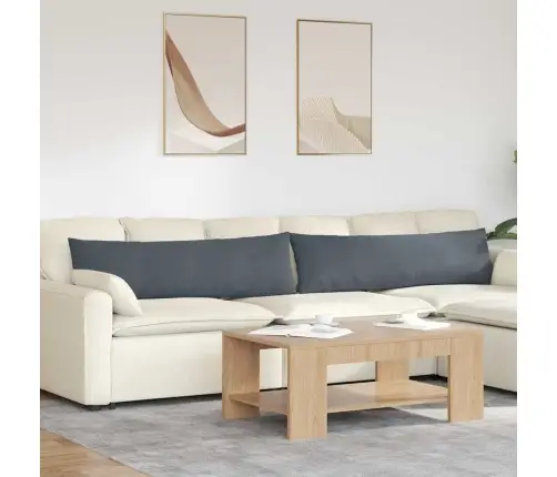 Dīvāna Spilveni 2 Pcs Tumši Pelēks 145 X 40 Cm Korduroja Audums Vidaxl