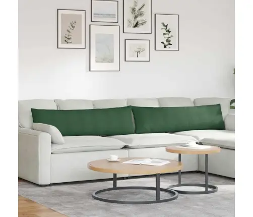 Sofa Pagalvės 2 Pcs Tamsiai Žalia 145 X 40 Cm