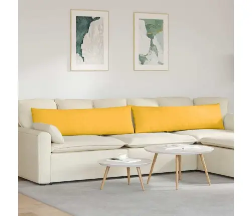 Diivanipadjad 2 Pcs Helekollane 145 X 40 Cm Korter Kangas