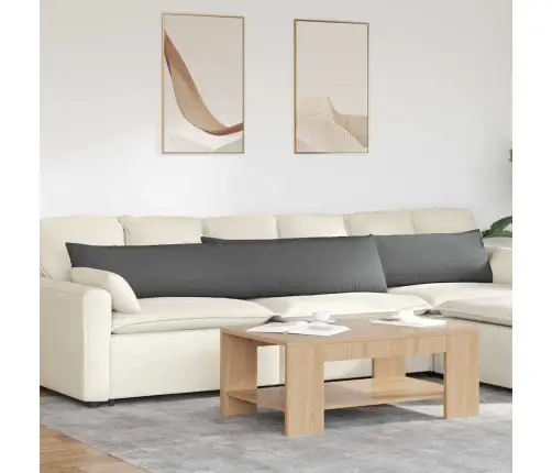 Sofa Pagalvės 2 Pcs Tamsiai Pilka 200 X 40 Cm Audinys