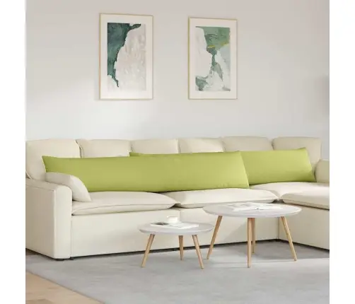 Diivanipadjad 2 Pcs Hele Roheline 200 X 40 Cm Kangas
