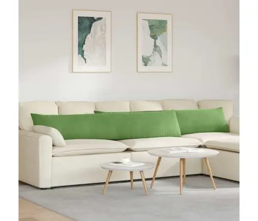 Dīvāna Spilveni 2 Pcs Gaiši Zaļa 200 X 40 Cm Korduroja Audums Vidaxl