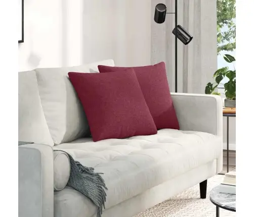 Dīvāna Spilveni Vīnsarkans Audums Vidaxl