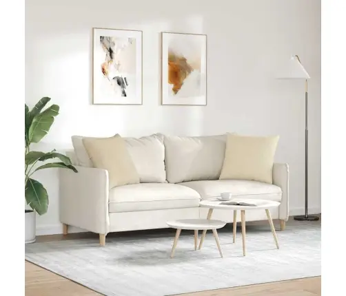 Sofa Pagalvės 2 Pcs Kreminė 50 X 50 Cm Audinys