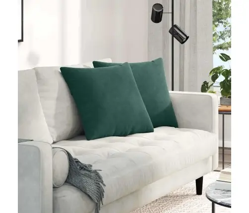 Dīvāna Spilveni 2 Pcs Tumši Zaļš 50 X 50 Cm Korduroja Audums Vidaxl