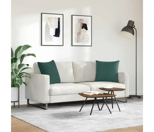 Dīvāna Spilveni 2 Pcs Tumši Zaļš 50 X 50 Cm Korduroja Audums Vidaxl