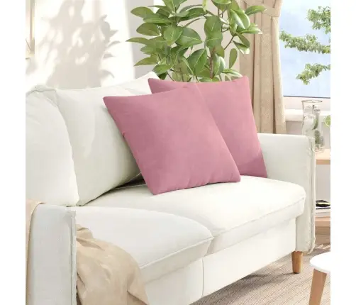 Sofa Pagalvės 2 Pcs Rožinė 50 X 50 Cm Kordūrinis Audinys