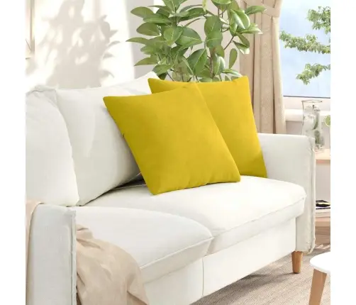 Sofa Pagalvės 2 Pcs Geltona 50 X 50 Cm Kordūrinis Audinys
