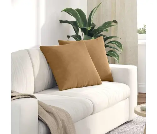 Dīvāna Spilveni 2 Pcs Brūna 50 X 50 Cm Korduroja Audums Vidaxl