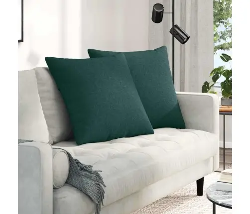 Diivanipadjad 2 Pcs Tume Rohelise 60 X 60 Cm Kangas