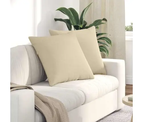 Dīvāna Spilveni Krēmkrāsa Audums Vidaxl