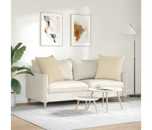 Dīvāna Spilveni Krēmkrāsa Audums Vidaxl