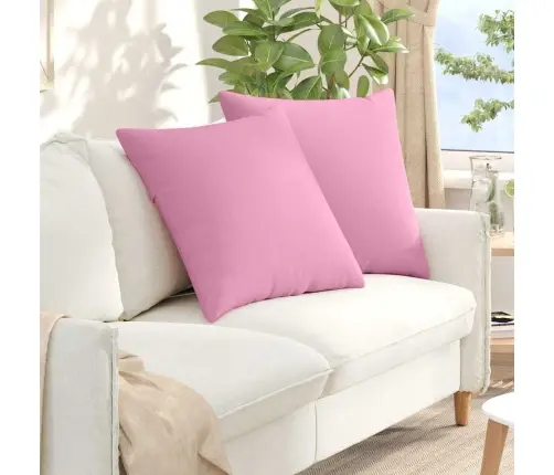 Sofa Pagalvės 2 Pcs Rožinė 60 X 60 Cm Audinys