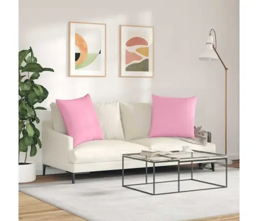 Sofa Pagalvės 2 Pcs Rožinė 60 X 60 Cm Audinys