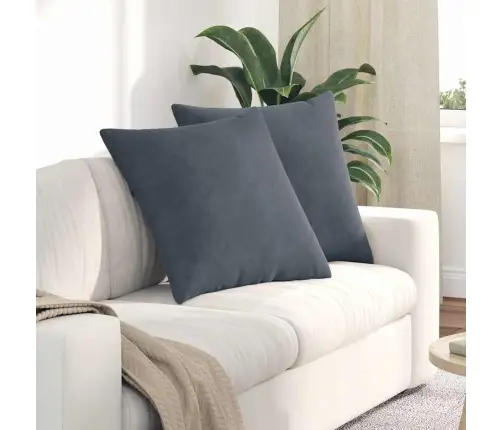 Dīvāna Spilveni 2 Pcs Tumši Pelēks 60 X 60 Cm Korduroja Audums Vidaxl