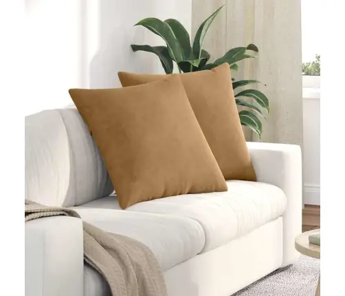 Dīvāna Spilveni 2 Pcs Brūna 80 X 80 Cm Korduroja Audums Vidaxl