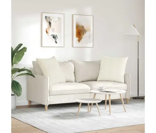 Sofa Pagalvės 2 Pcs Kreminė 80 X 80 Cm Kordūrinis Audinys
