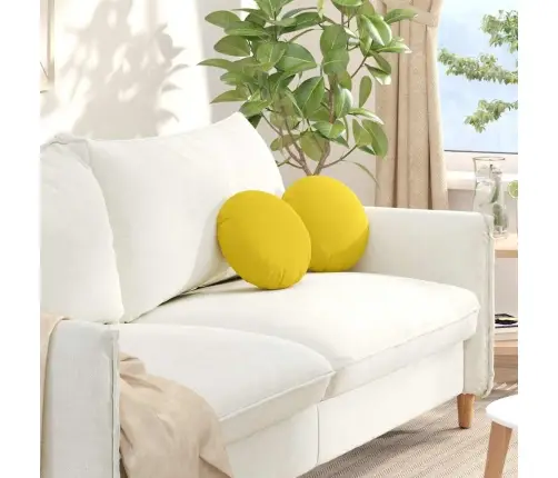 Istumispatjad 2 Pcs Helekollane Ø30 X 13 Cm Kangas