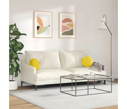 Istumispatjad 2 Pcs Helekollane Ø30 X 13 Cm Kangas