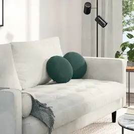 Sēdvietas Spilventiņi 2 Pcs Tumši Zaļš Ø 40 X 13 Cm Samts Vidaxl