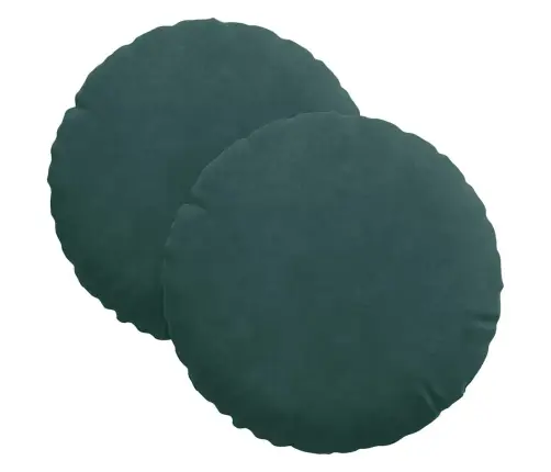 Sėdynių Pagalvėlės 2 Pcs Tamsiai Žalia Ø 40 X 13 Cm Aksomas