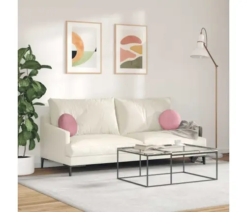 Sēdvietas Spilventiņi 2 Pcs Rozā Ø 40 X 13 Cm Samts Vidaxl